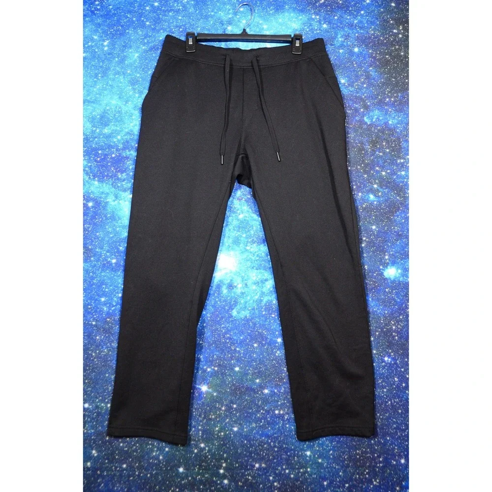 Lululemon Sweatpants Mens Large Black Drawstring Zip Pocket Tapered Athletic